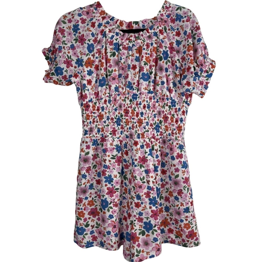 Truly Me by Sara Sara Girls Floral Smocked Waist Romper Size 16 R17220N New